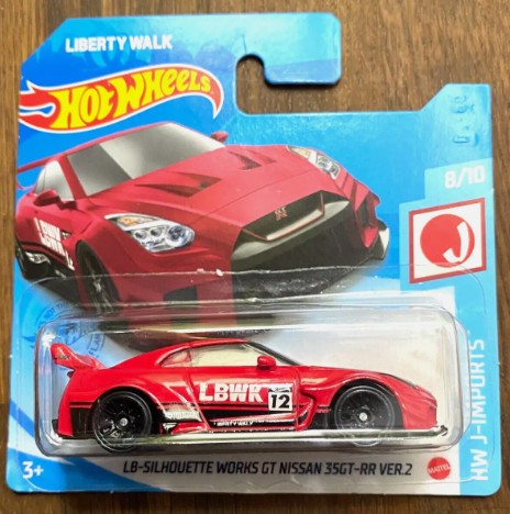 Hot Wheels 2021 #204/250 LB Silhouette Works GT Nissan 35GT-RR Ver.2, SHORT CARD, red