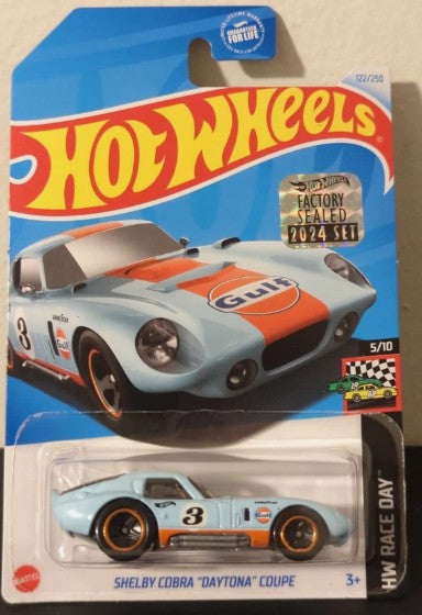 Hot Wheels 2024 #122/250 Shelby Cobra "Daytona" Coupe, light blue - FACTORY SEALED