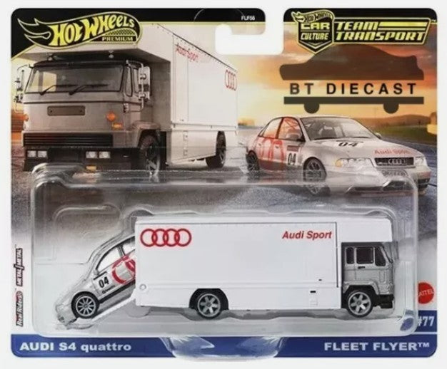 Hot Wheels Car Culture Team Transport #77 Audi S4 Quattro & Fleet Flyer