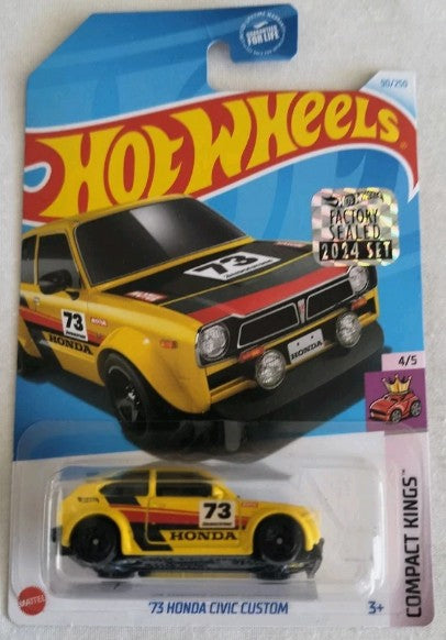 Hot Wheels 2024 #090/250 '73 Honda Civic Custom, yellow - FACTORY SEALED