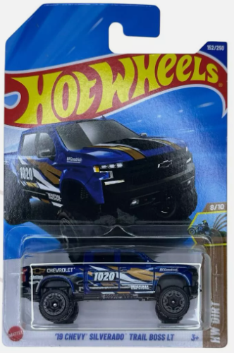 Hot Wheels 2025 #152/250 '19 Chevy Silverado Trail Boss LT, blue