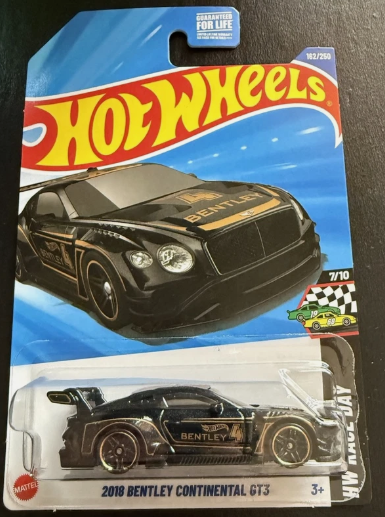 Hot Wheels 2025 #162/250 2018 Bentley Continental GT3, black w/blue metalflake