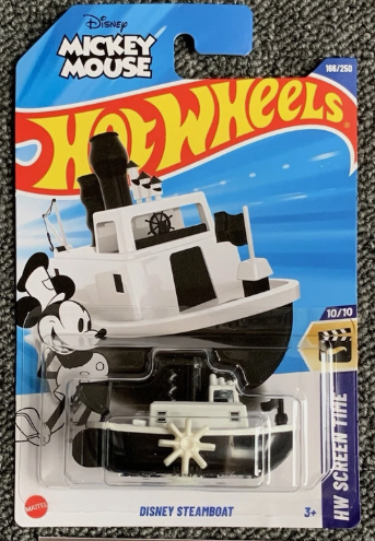 Hot Wheels 2025 #166/250 Disney Steamboat, black & white