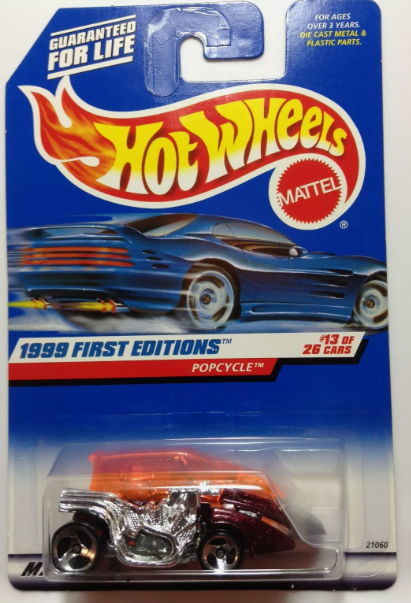 Hot Wheels 1999 First Editions #13/26 Popcycle, burgundy