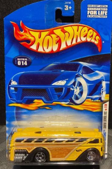 Hot Wheels 2001 First Editions #14 Sufin' School Bus, yellow