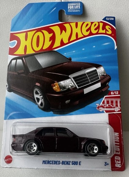 Hot Wheels 2025 #052/250 Mercedes-Benz 500 E, TARGET RED EDITION, maroon