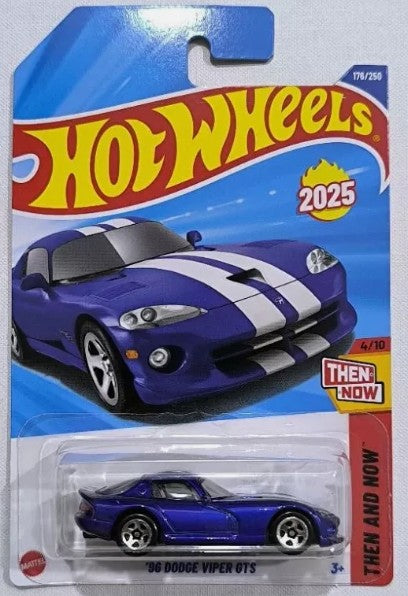 Hot Wheels 2025 #176/250 '96 Dodge Viper GTS, blue