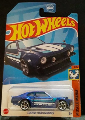 Hot Wheels 2023 #099/250 Custom Ford Maverick, FROM THE VAULT EXCLUSIVE, metallic navy blue