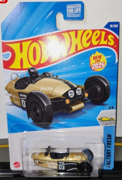 Hot Wheels 2025 #015/250 Morgan Super 3, KROGER EXCLUSIVE, gold