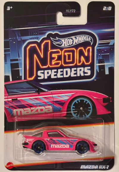 Hot Wheels 2025 Neon Speeders, Mix 2 2:8 Mazda RX-7