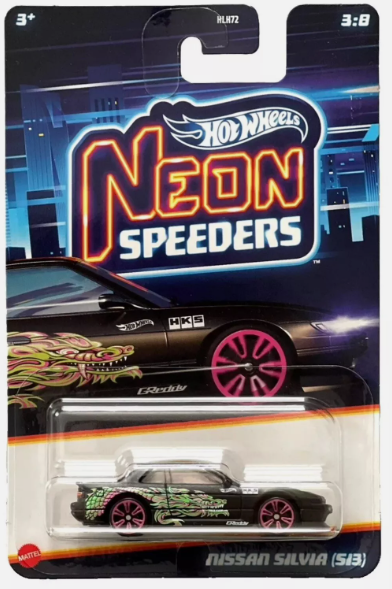Hot Wheels 2025 Neon Speeders, Mix 1 3:8 Nissan Silvia (S13)