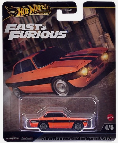 Hot Wheels Premium 2025 Fast & Furious 4/5 Alpha Romeo Giulia Sprint GTA