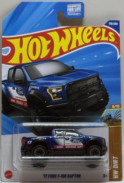 Hot Wheels 2025 #178/250 '17 Ford F-150 Raptor, blue
