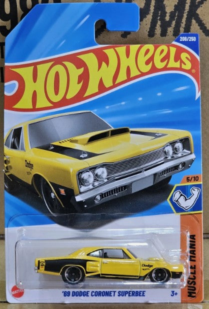 Hot Wheels 2025 #208/250 '69 Dodge Coronet Superbee, yellow