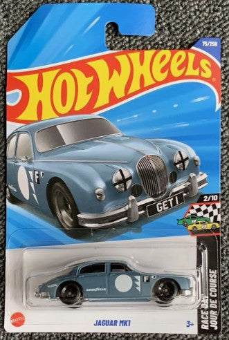 Hot Wheels 2025 #075/250 Jaguar Mk1, matte "moody" blue