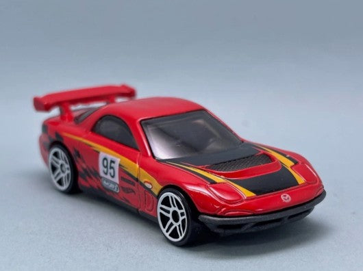 Hot Wheels 2025 #163/250 '95 Mazda RX-7 Drift, NEW/LOOSE, red