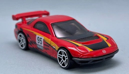Hot Wheels 2025 #163/250 '95 Mazda RX-7 Drift, NEW/LOOSE, red