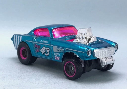 Hot Wheels 2024 #153/250 Volvo P1800 Gasser, SUPER TREASURE HUNT, NEW/LOOSE, spectraflame teal