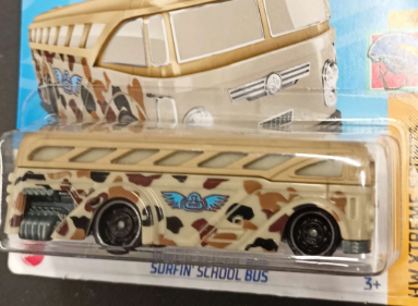 Hot Wheels 2024 #065/250 Surfin' School Bus, NEW/LOOSE, tan