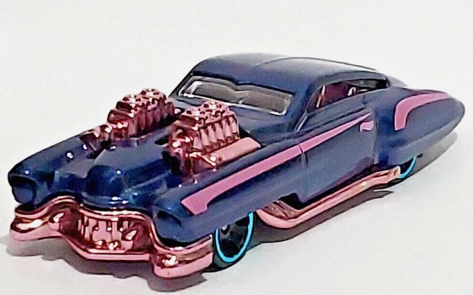 Hot Wheels 2022 54th Anniversary Pink & Blue 3/5, Evil Twin, NEW/LOOSE, metalflake dark blue
