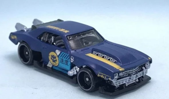 Hot Wheels 2023 #228/250 Custom '68 Camaro, NEW/LOOSE, matte navy blue
