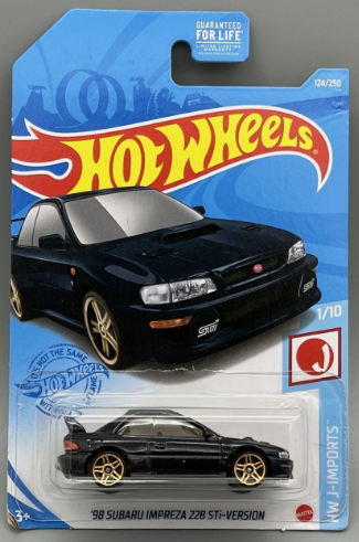 Hot Wheels 2021 #124/250 '98 Subaru Impreza 22B STi-Version, metalflake dark blue
