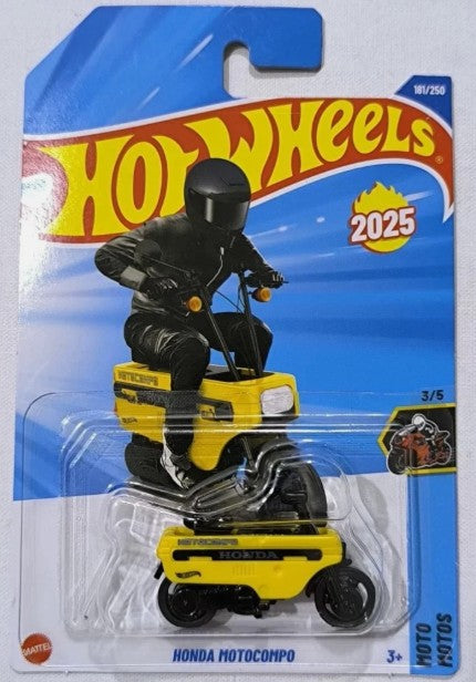 Hot Wheels 2025 #181/250 Honda Motocompo, yellow