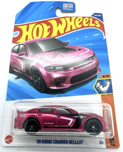 Hot Wheels 2025 #240/250 '20 Dodge Charger Hellcat, SUPER TREASURE HUNT, spectraflame pink