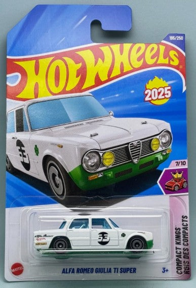 Hot Wheels 2025 #195/250 Alfa Romeo Giulia TI Super, white