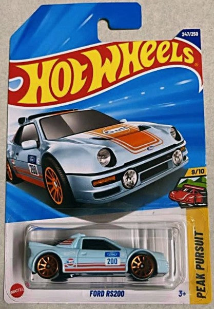 Hot Wheels 2025 #247/250 Ford RS200, Gulf racing blue