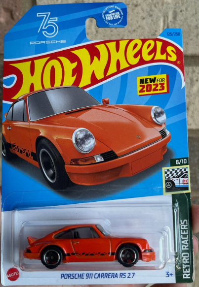 Hot Wheels 2023 #125/250 Porsche 911 Carrera RS 2.7, orange
