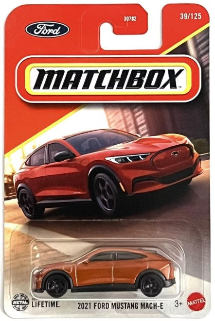Matchbox 2025 #039/125 2021 Ford Mustang Mach-E, metalflake orange