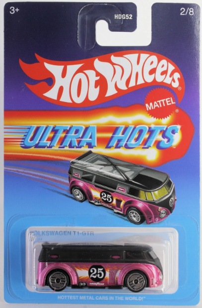 Hot Wheels 2025 Ultra Hots Mix A 2/8 Volkswagen T1 GTR, spectraflame pink