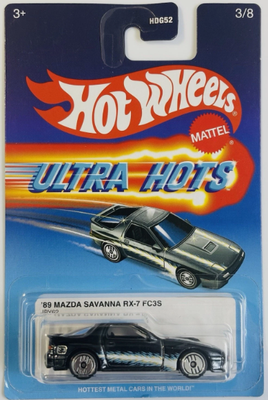 Hot Wheels 2025 Ultra Hots Mix A 3/8 '86 Mazda Savanna RX-7 FC3S, spectraflame black
