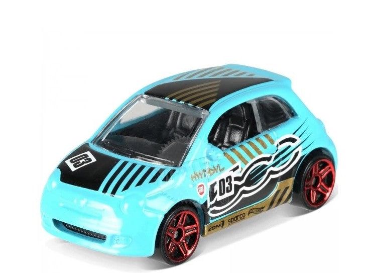 Hot Wheels 2018 HW Daredevils 2/5 Fiat 500, NEW/LOOSE, sky blue