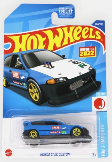 Hot Wheels 2022 #204/250 Honda Civic Custom, blue