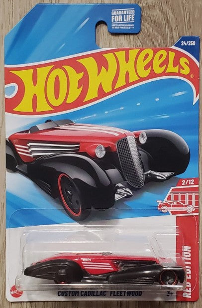 Hot Wheels 2025 #024/250 Custom Cadillac Fleetwood, TARGET RED EDITION, red