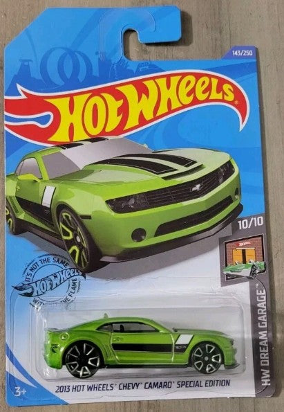 Hot Wheels 2020 #143/250 2013 Hot Wheels Chevrolet Camaro Special Edition, TREASURE HUNT, green
