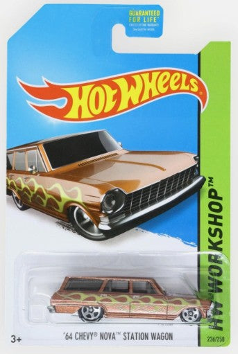 Hot Wheels 2014 #236/250 '64 Chevy Nova Wagon, metalflake brown