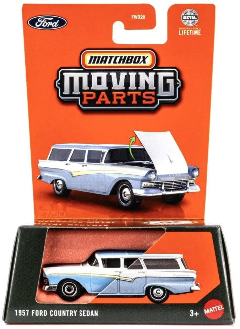 Matchbox 2025 Moving Parts 1957 Ford Country Sedan, blue & white
