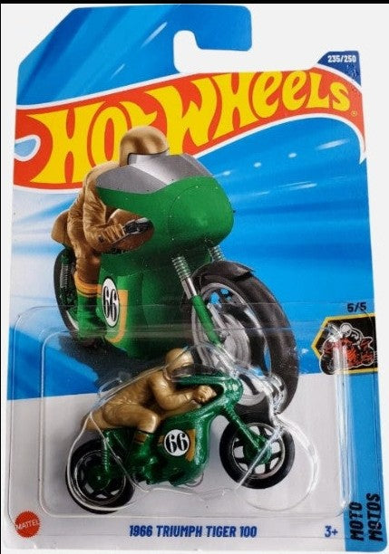 Hot Wheels 2025 #235/250 1966 Triumph Tiger 100, TREASURE HUNT, green