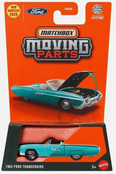 Matchbox 2025 Moving Parts, 1963 Ford Thunderbird, chalfonte blue