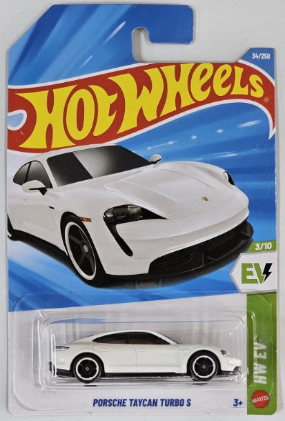 Hot Wheels 2026 #034/250 Porsche Taycan Turbo S, white