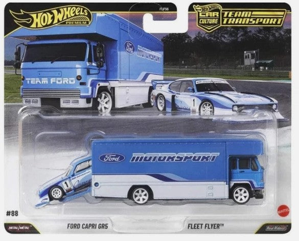 Hot Wheels Car Culture Team Transport #88 Ford Capri GR5 & Fleet Flyer