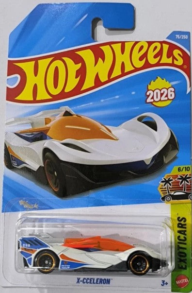 Hot Wheels 2026 #075/250, X-cceleron, white