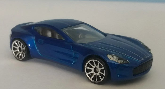 Hot Wheels 2017 #287/365 Aston Martin One-77, PREOWNED/LOOSE, metalflake blue