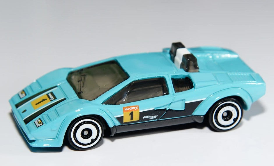 Hot Wheels 2024 Multipack Exclusive, Lamborghini Countach Pace Car, NEW/LOOSE, cyan