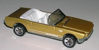 Hot Wheels 1996 #455, '65 Mustang Convertible, NEW/LOOSE, metalflake gold