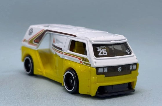 Hot Wheels 2025 #200/250 VW T3 Custom, NEW/LOOSE, white/yellow