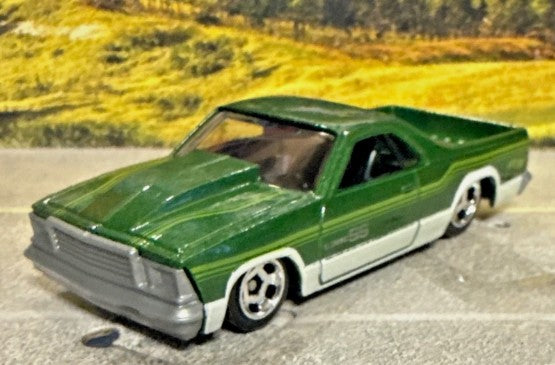 Hot Wheels 2023 #026/250 '80 El Camino, NEW/LOOSE, metalflake green grass